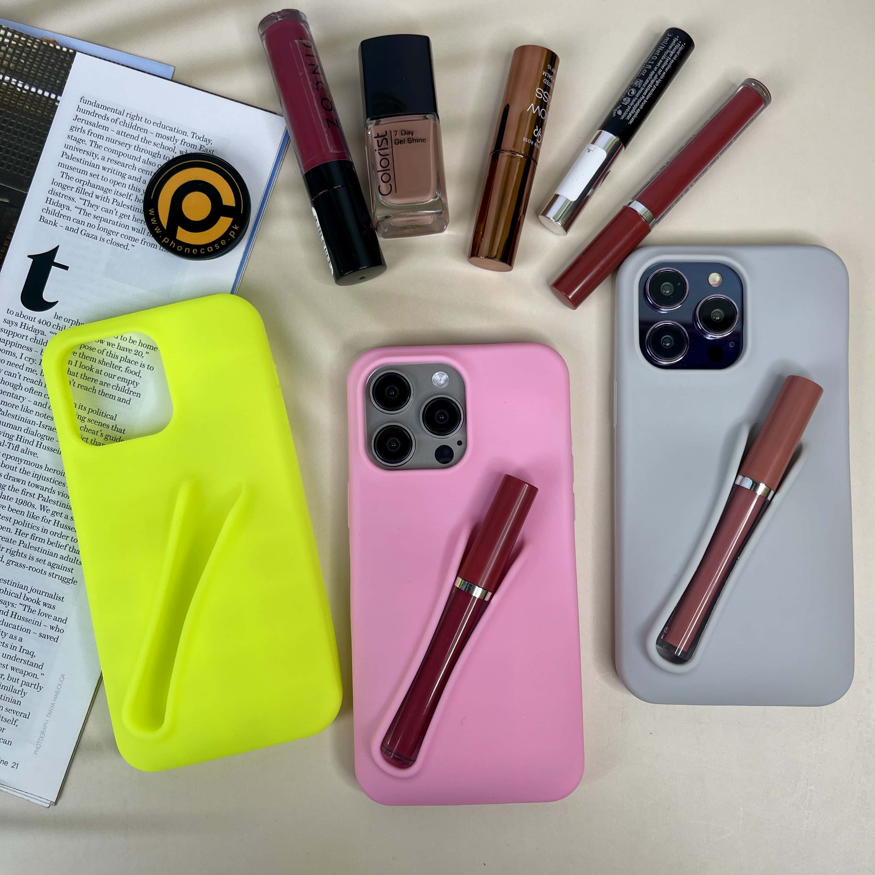 Lipgloss-Halter, schützende Handyhülle + KOSTENLOSE Kopfhörer