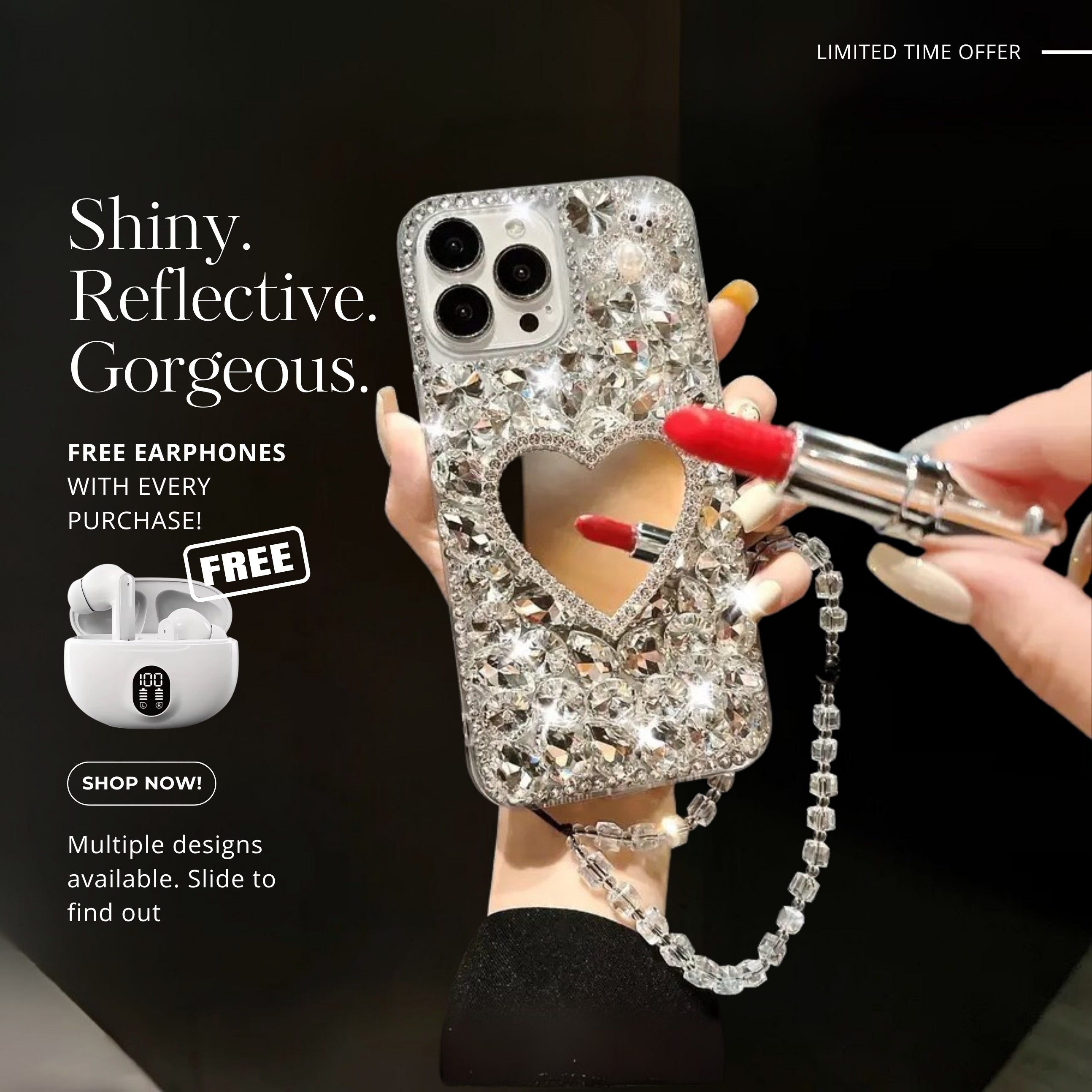 CrystalGaze™ Mirror Case + FREE Earphones 🎧