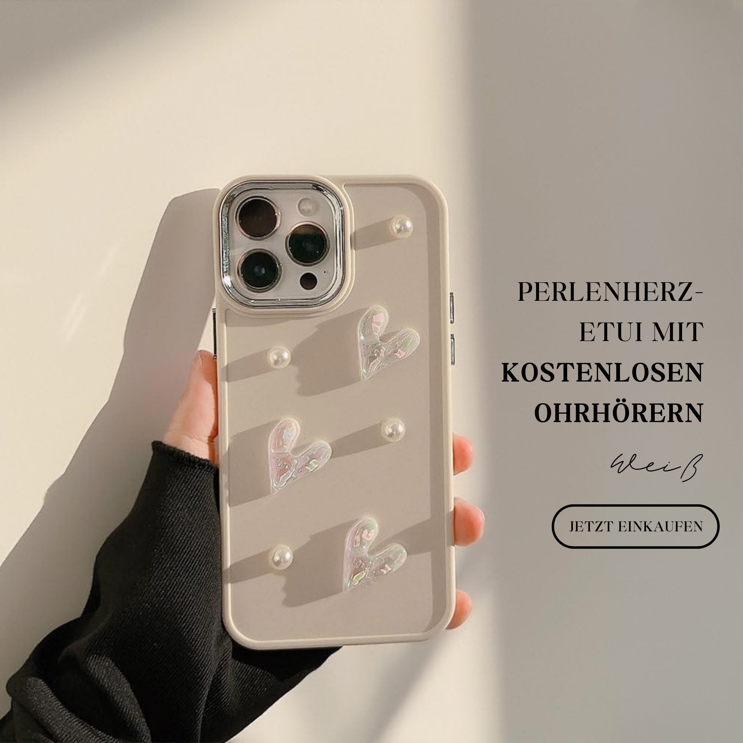 Pearl Heart Case + Gratis-Kopfhörer 💖