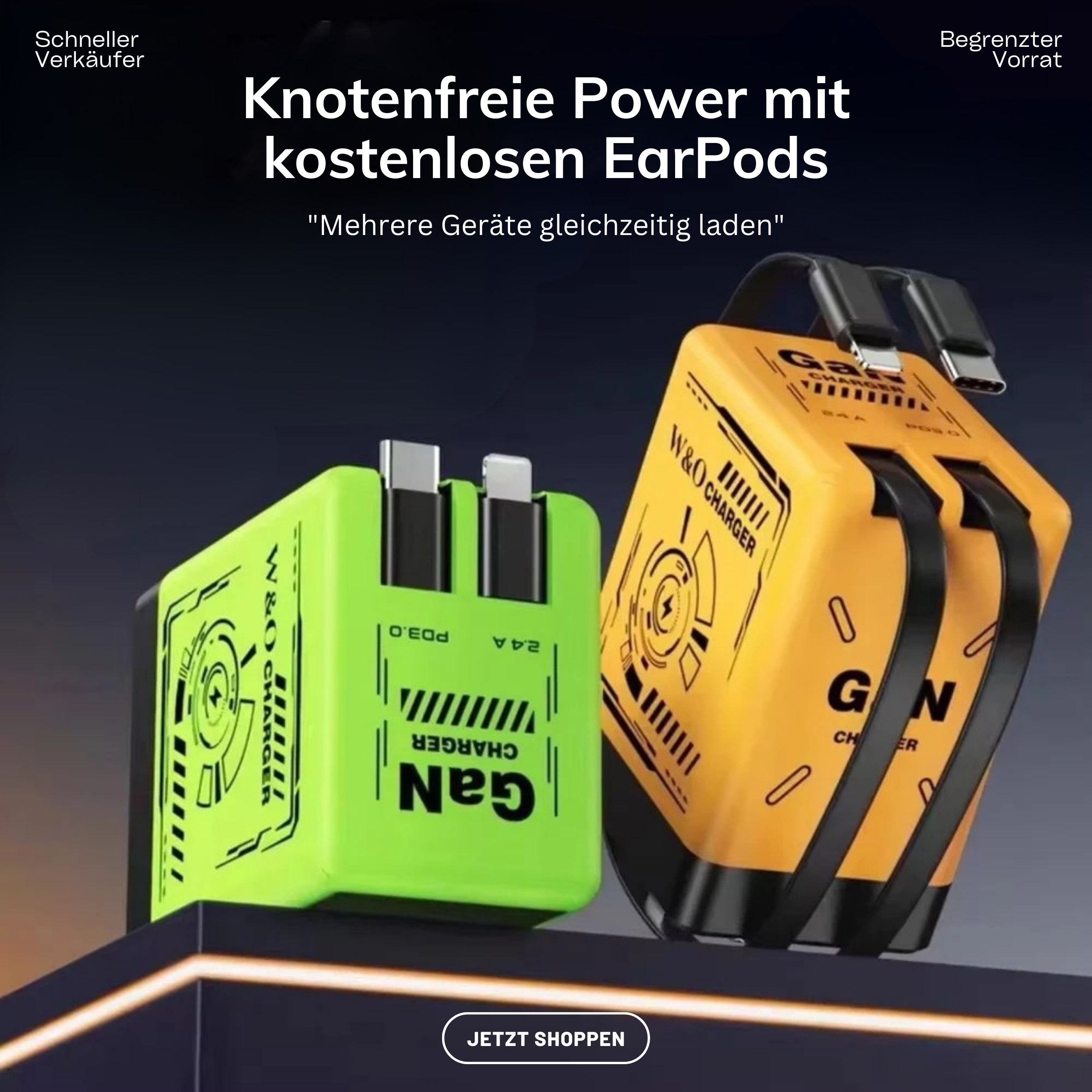 Einziehbares Ladegerät für iPhones + kostenlose Kopfhörer