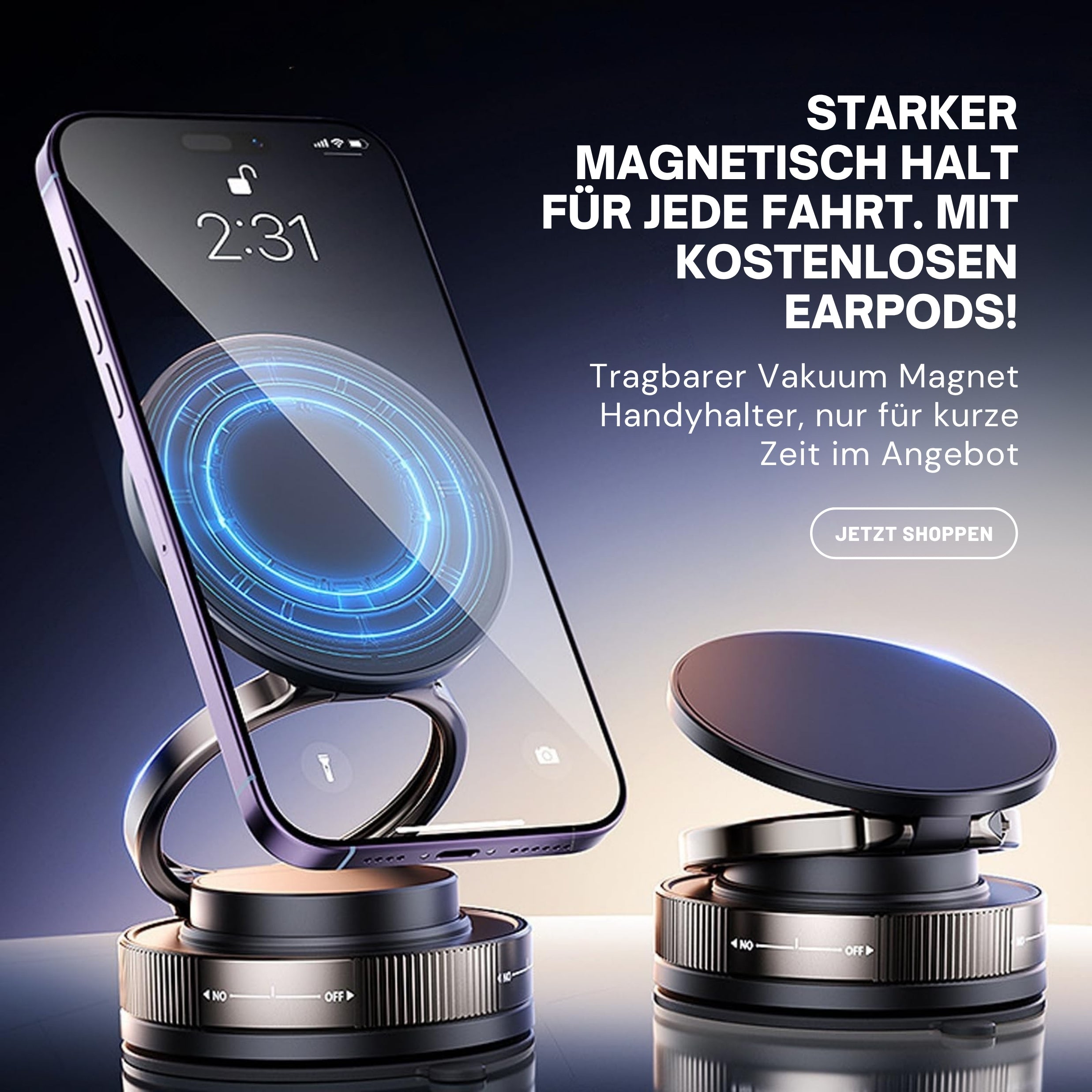 MagnaGrip™ – Verstellbare Handyhalterung + KOSTENLOSE Kopfhörer