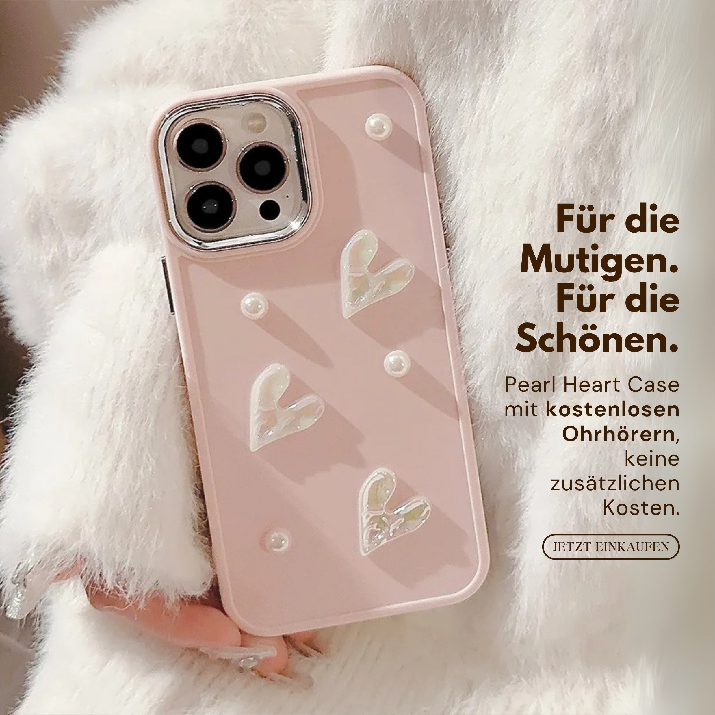 Pearl Heart Case + Gratis-Kopfhörer 💖