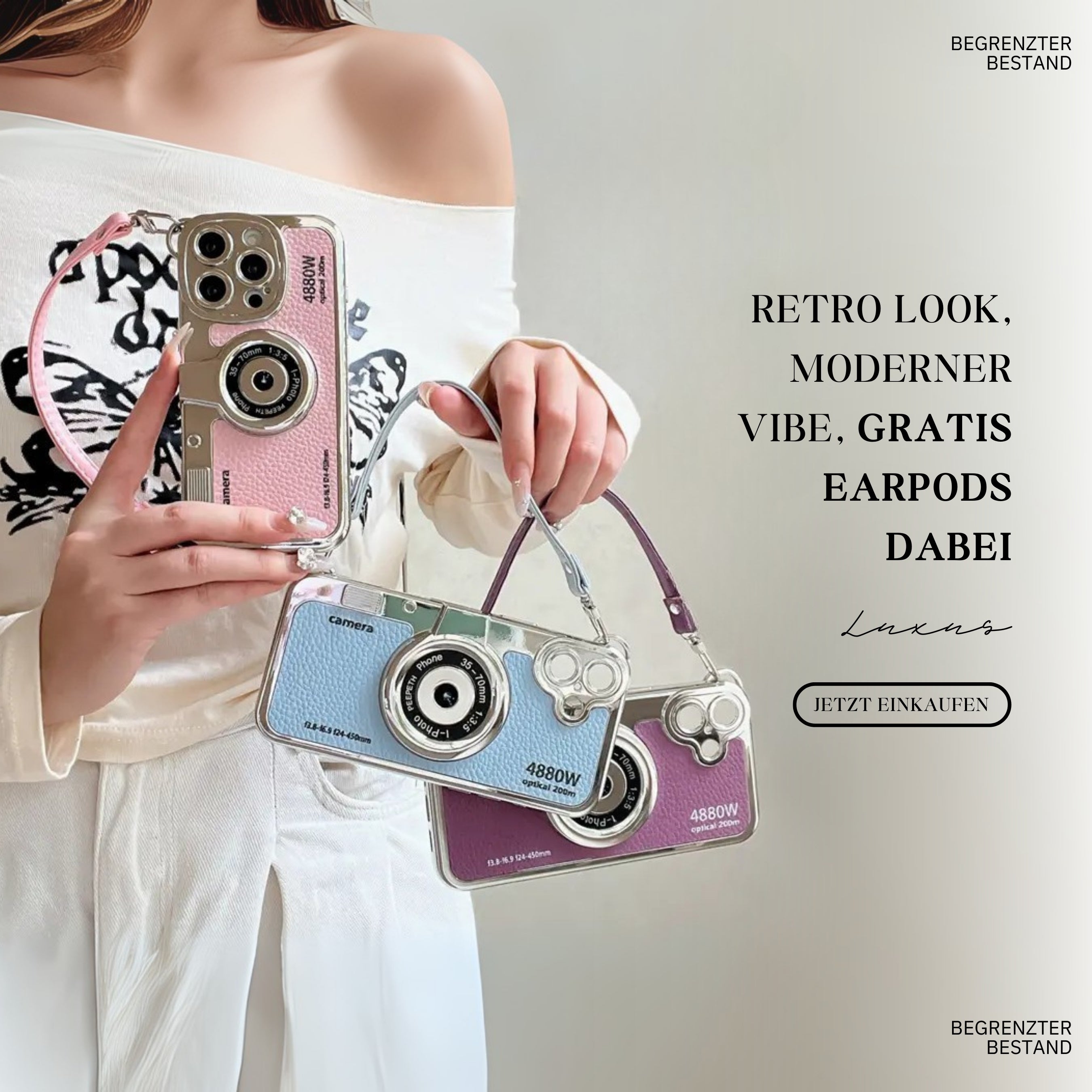EmilyCam™ – Paris Retro Kamera iPhone Hülle + GRATIS Kopfhörer ✨