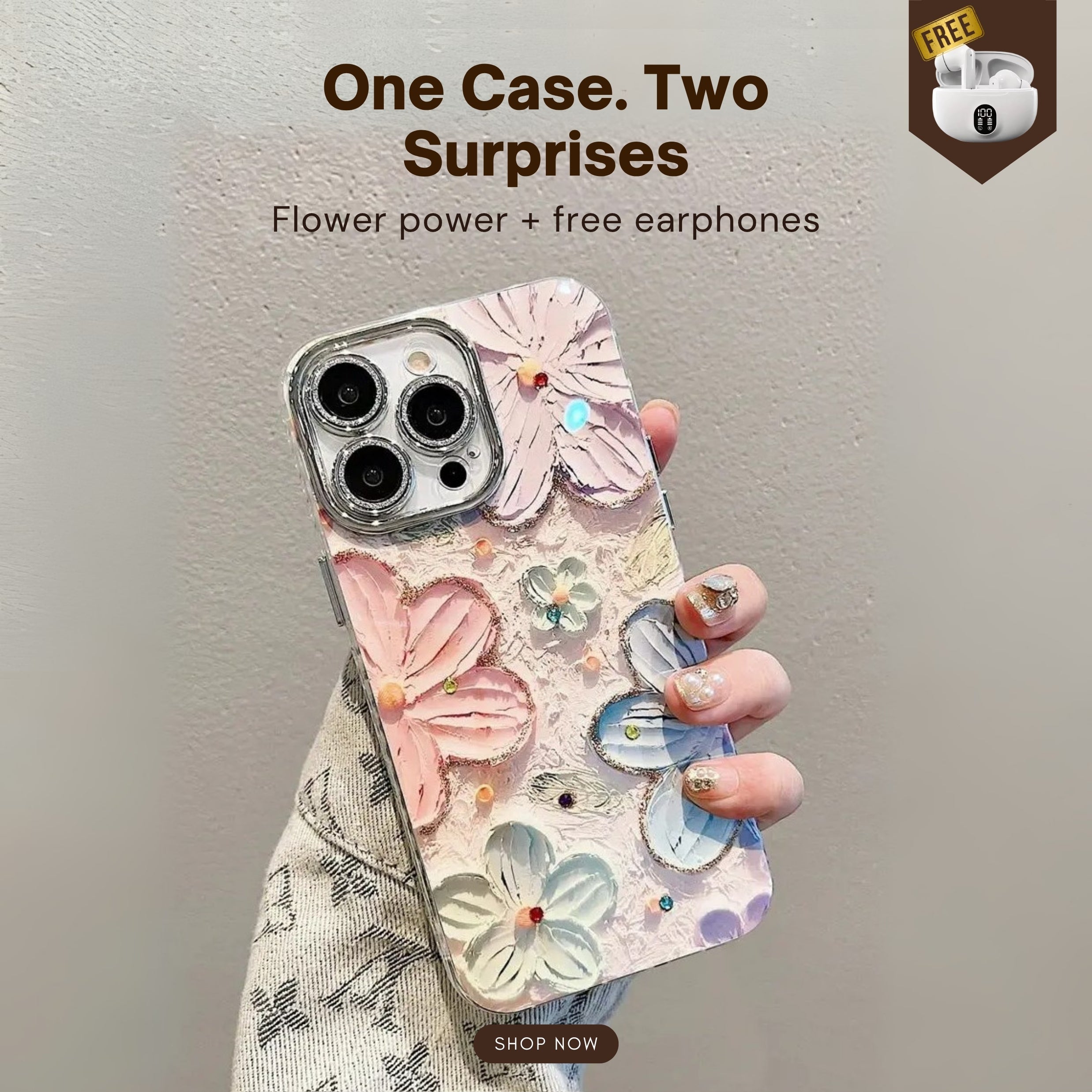 BloomGloss™ Luxe Case + FREE Earphones